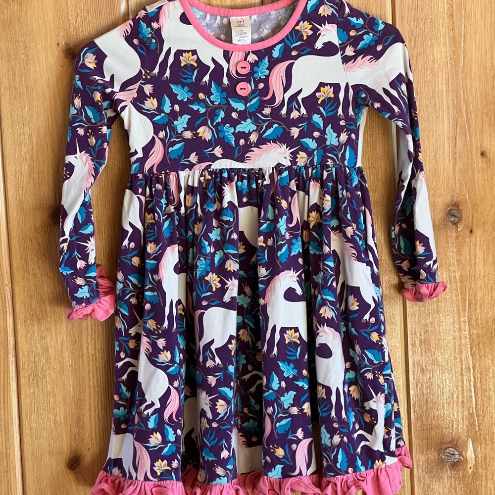 Eleanor Rose Purple Unicorn Dress with Pink Accents